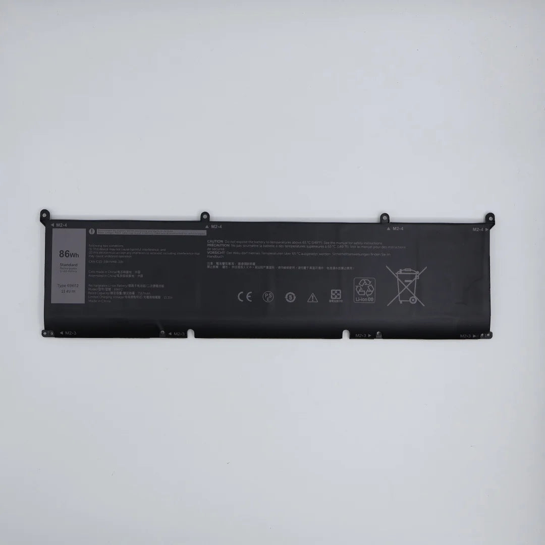 11.4V 86WH 69KF2 Laptop Battery For DELL  XPS 15 9520 9530 9500 9510 Precision 5560 5550 G5 5511 5515 5521 5520 G7 P87F  P91F