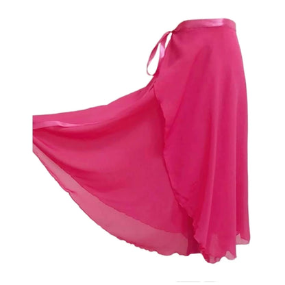 Women Ballet Dance Skirt Asymmetric Long Dance Skirt Wrap Skirt with Tie Waist Skate Over Scarf Skirt Dancewear