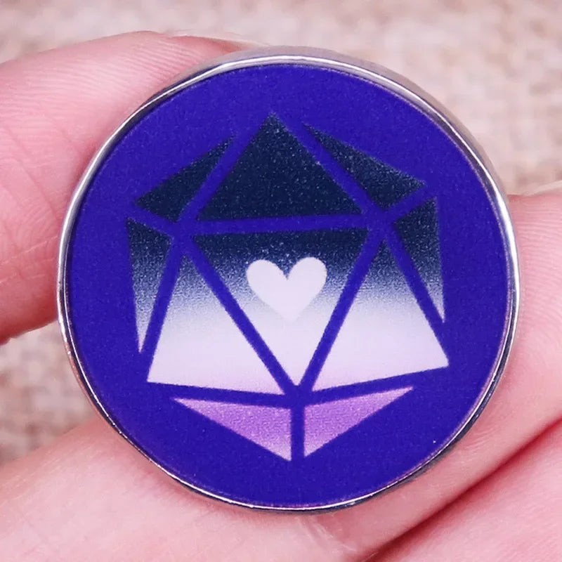 RPG Dice Game D&D Enamel Pins Dungeons Brooch Fashion Personality Lapel Badge Hoodie Decorative Accessories Fans Gift