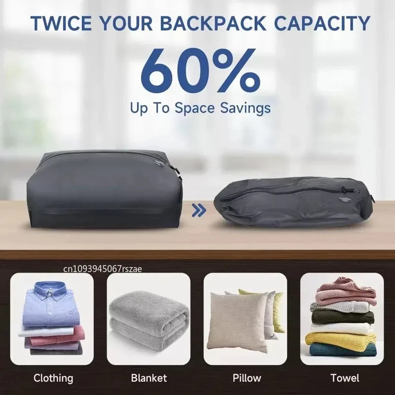Vacuum Storage Bags Travel Essentials Suitcases Clothes Organizer Packaging Bag  Reusable Vacuum Compression Bag with Pump