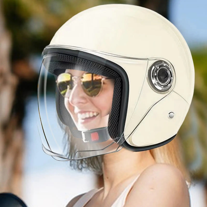 Lightweight Motorcycle Helmet Open Face Motorcycle Helmet Protective Gear Breathable Headgear With Visor For Men Women Commuting