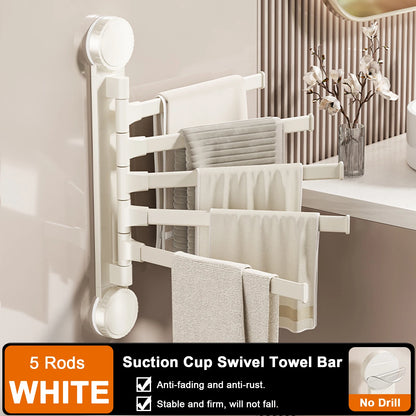 Towel Rack Rotatable Towel Holder Aluminum 2/3/4/5-Bar Towel Hanger Kitchen Bathroom Hanging Wall Mounted Suction Cup