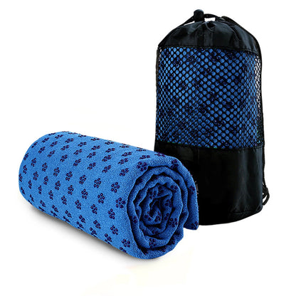 Anti-Slip Yoga-Grip Towel Sweat Absorbent Microfiber Mat Cover For Home Fitness Workouts