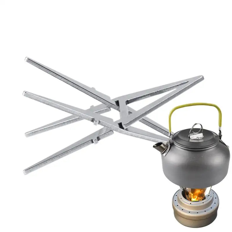 Portable Alcohol Stove Internal Bracket Stainless Steel Detachable Four-corner Kettle Bracket Outdoor Camping Accessories