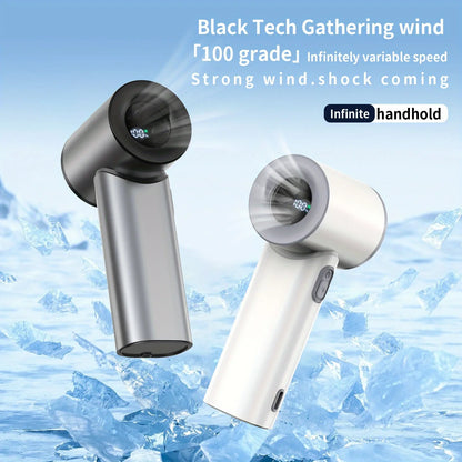 Portable Handheld Fan Mini Personal Highspeed Fan for Travel Outdoor Activities USB Fast Charging Mute Air Calculating Fan