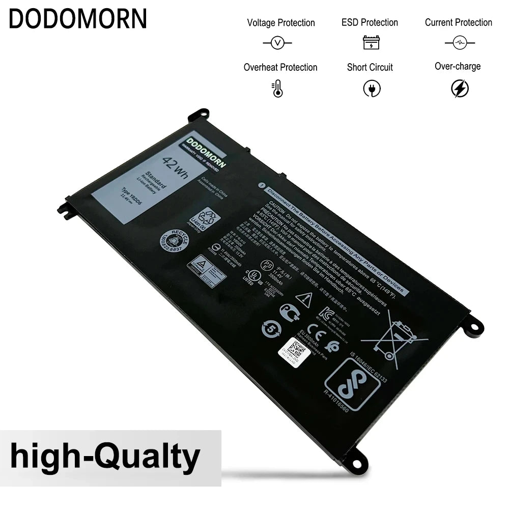 New YRDD6 Laptop Battery For Dell Inspiron 15 3000 3493 3582 3583 3593 Series High Quality 11.4V 42WH Fast Delivery 1VX1H VM732