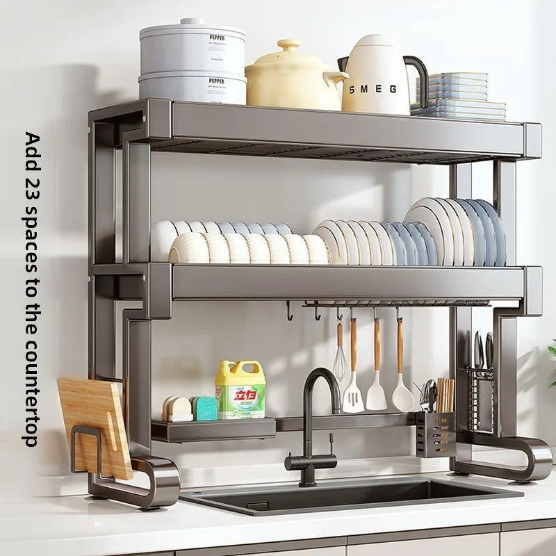 Dish Storage Rack Kitchen Sink Shelf Dish Drain Rack Sink Dish Shelf