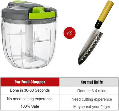520ml/900ml Manual Food Processor Vegetable Chopper Hand Pull Mincer Blender Mixer For Garlic Fruits Nuts Onions Peppers Chopper