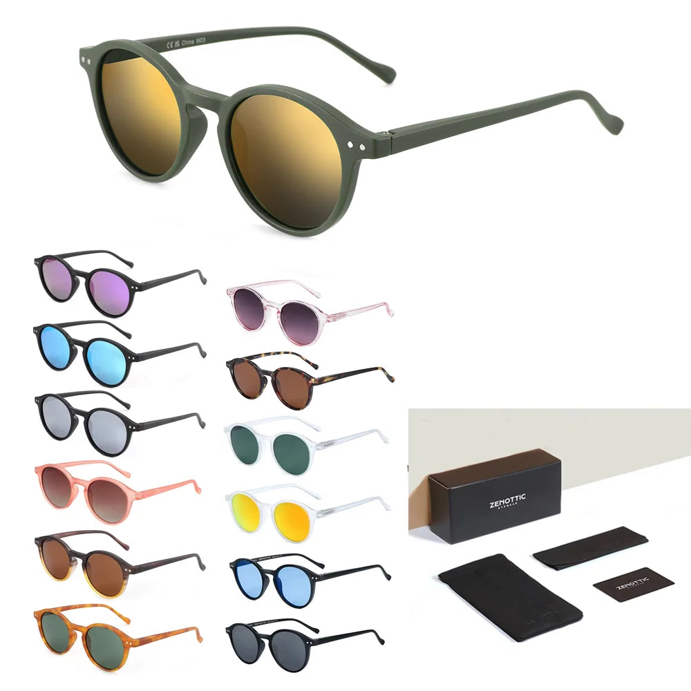 ZENOTTIC Retro Polarized Sunglasses 2026 2025 Men Women Vintage Small Round Frame Sun Glasses Polarized Lens UV400 Goggles Shade