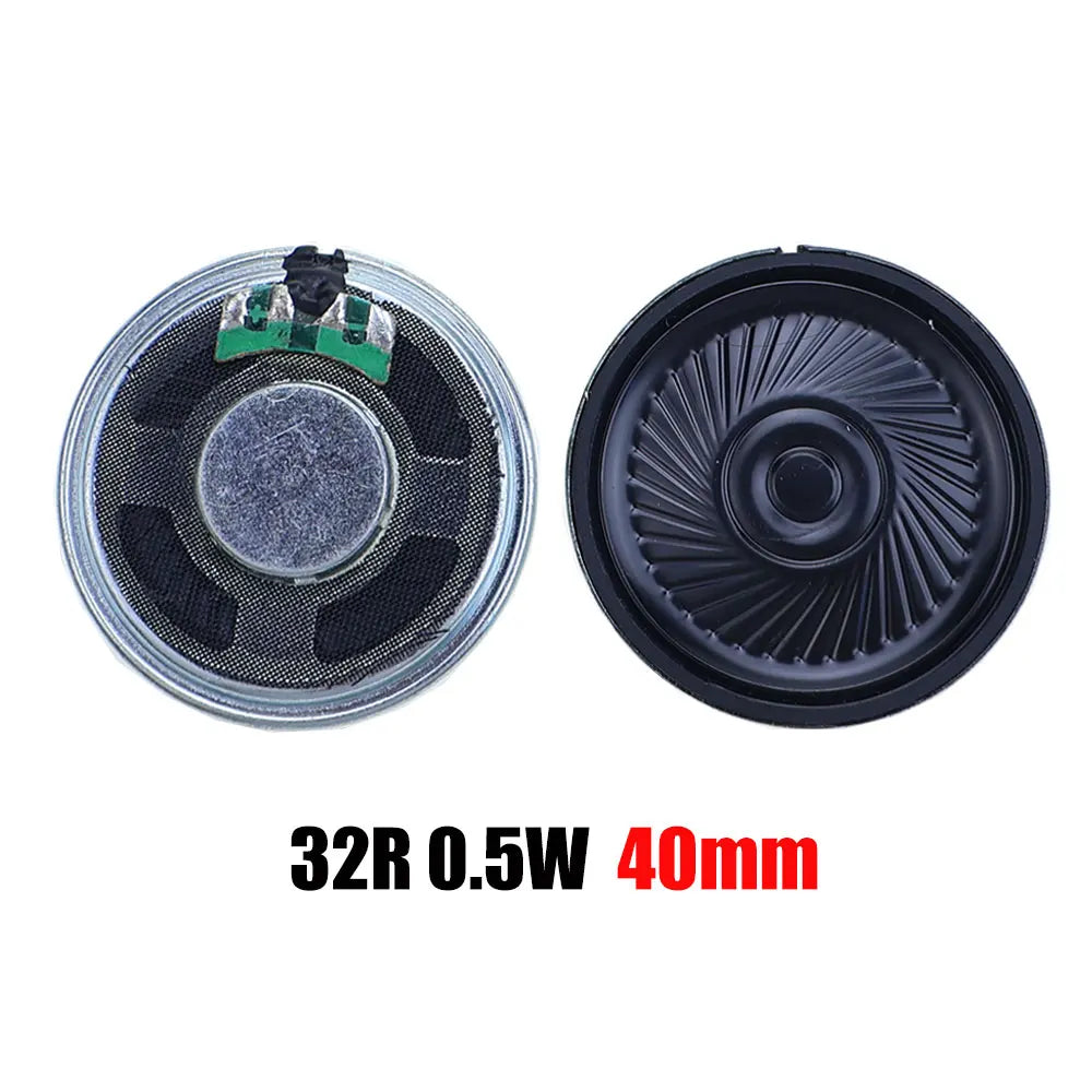 2PCS 8R 32R 0.5W 1W 2W Mini Speaker 8 Ohm 32 Ohm Loud Speaker Diameter 20mm 23mm 26mm 28mm 30mm 32mm 36mm 40mm 45mm Loudspeaker