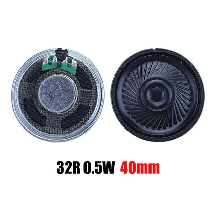 2PCS 8R 32R 0.5W 1W 2W Mini Speaker 8 Ohm 32 Ohm Loud Speaker Diameter 20mm 23mm 26mm 28mm 30mm 32mm 36mm 40mm 45mm Loudspeaker