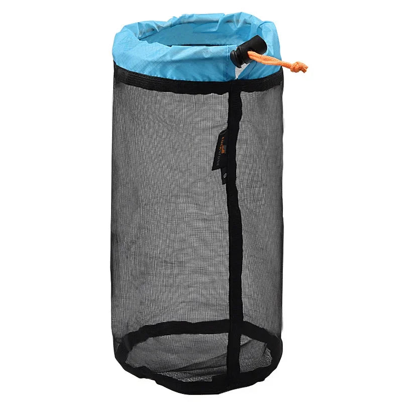 S/M/L/XL/XXL Ultralight Nylon Mesh Bags Sleeping Bag Ditty Sacks Drawstring Storage Bag for Travelling Hiking Camping Outdoor