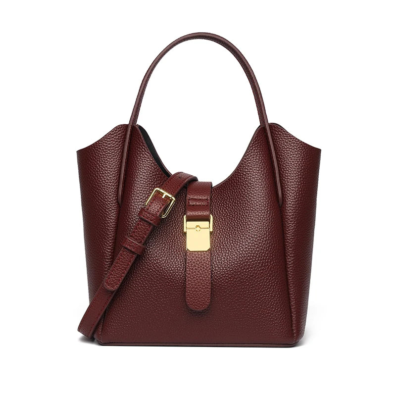 Genuine Leather High Quality Women's Tote Bag Designer Female Crossbody Bag Retro Casual Female Shoulder Messenger Handbags 2026