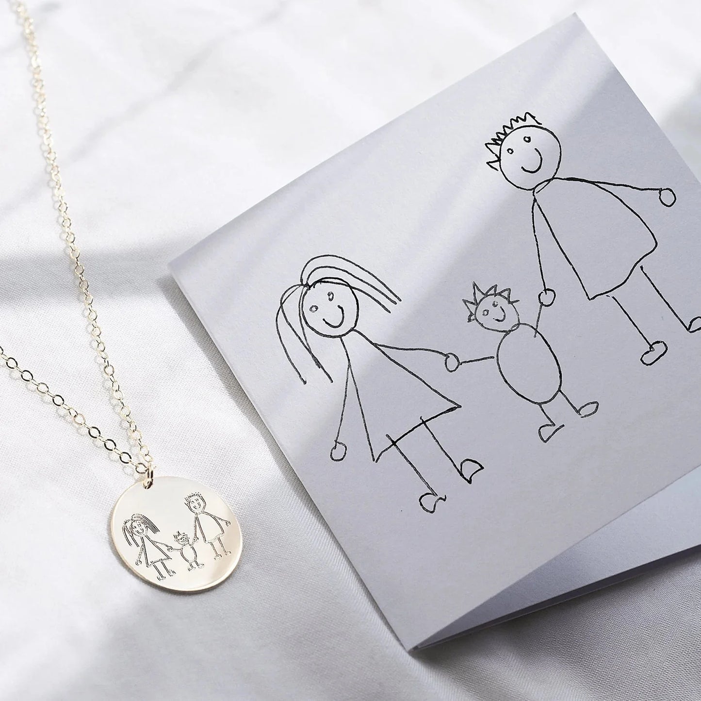 Child’s Drawing Necklace Personalized Drawing Necklace Kid's Handwriting Necklace Child’s Drawing Necklace Gift for Mom