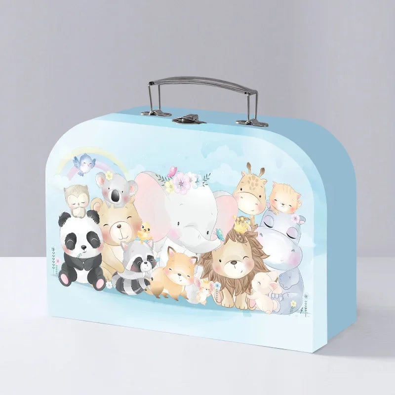 Portable Storage Box Suitcase Paperboard Boxes Case Small Handheld Decorative Gift Cardboard Stationery Organizer chesttravel