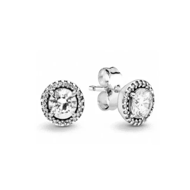 White series New Women's earrings Blue Square Sparkle Halo Stud For Women Tiki Jewelry Party Hoops Gift Things From 1