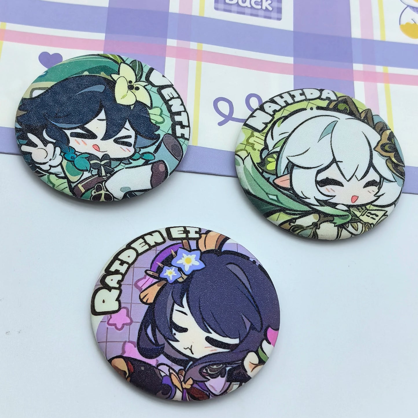 1PC Anime Game Genshin Venti Furina Nahida Pretty Q Version Badges Brooches Men Clothes Scarves Pins Decorations Beautiful Gifts