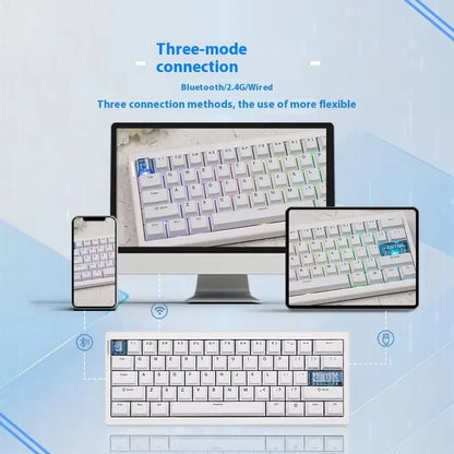 CIDOO QK61 V2 Mechanische Tastatur, 60%-Layout, Gasket-Struktur, VIA-programmierbar, Hot-Swap-fähig, drei Modi, kabellos, RGB-Tastatur