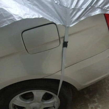 Car Cover Prevent Heat Cold Sun Rain Snow Half Auto Cover For Saloon Hatchback Pickup PVC Coating Cover L XL Optional