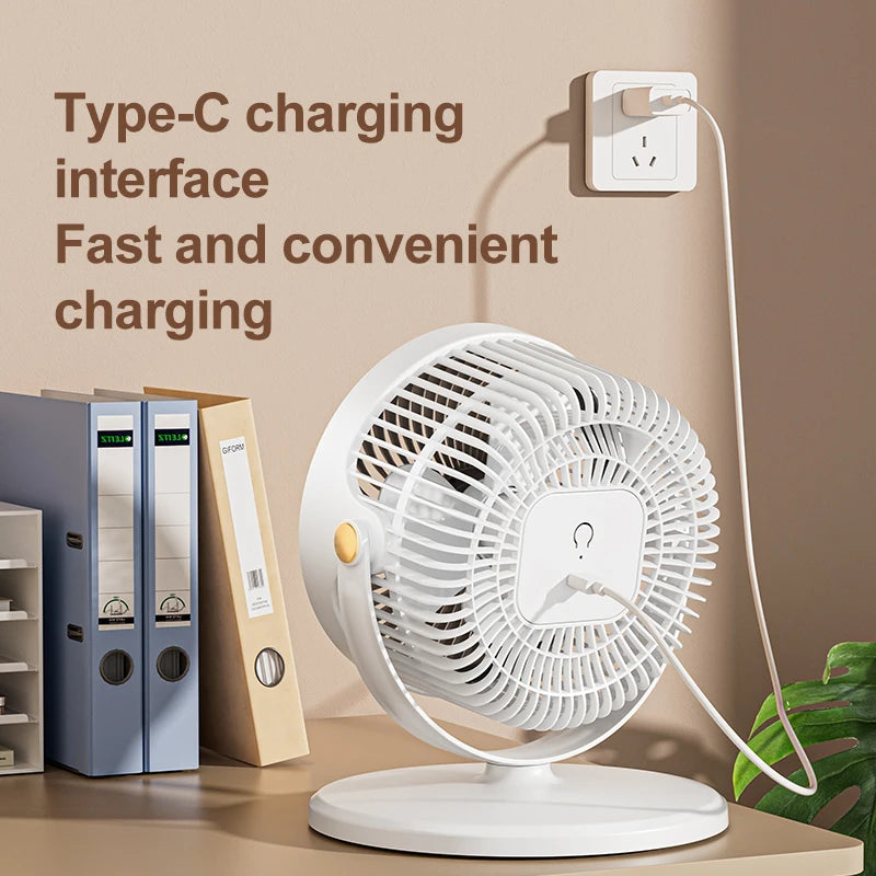 Modern Circulating Floor Fan 4-Height 5-Speed Quiet Adjustable Multi-Angle Desk Cooler for Home Kitchen Office & Camping