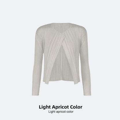 Slimming Woven ort Coat Jaet Women's Faion Spring Autumn Thin Design Sense Folded Cardigan Outerwear Sli Outer Layer