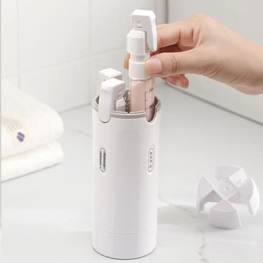 Travel Dispenser Storage Bottle With 4*30ml Inner Bottles -  Leakproof Portable Refillable For Shampoo Conditioner Lotion Toner