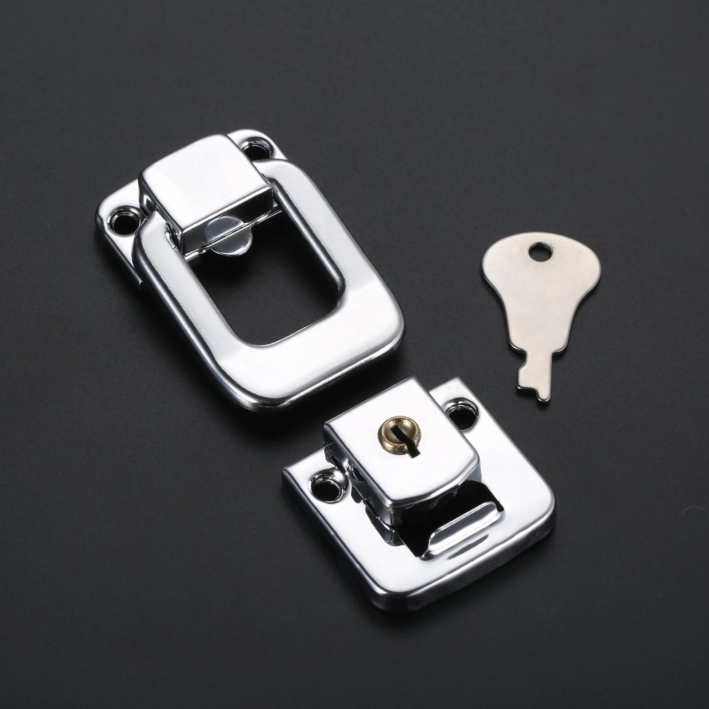 1set Suitcase Toggle Catch Hasp with Keys Safety Metal Square Locker 48*31mm Spring Latch Briefcase Luggage Air Flight Case