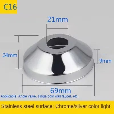 2PCS 1/2"3/4"Faucet Decorative Cover Stainless Steel Water Pipe Connector Heighten Valve Panel Shower Kitchen Faucet Accessories