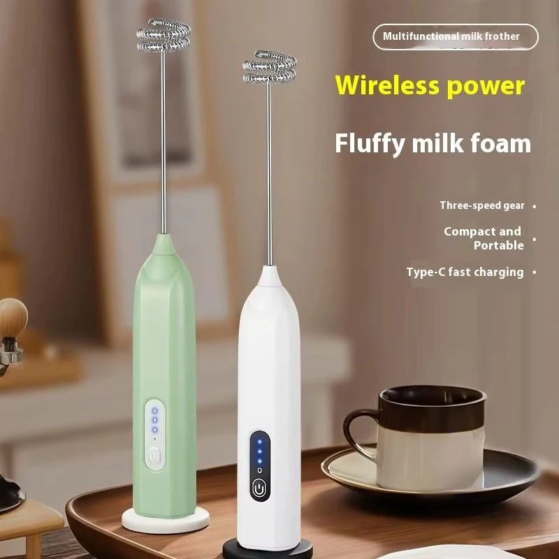 Electric Handheld Milk Frother 3-Speed Adjustable USB Rechargeable Portable Blender Mini Food Mixer for Coffee Lattes Milk