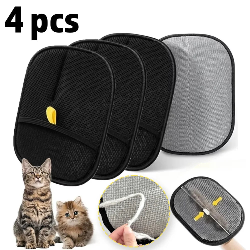Pet Hair Cleaning and Removal Glove, Double‑Sided Pet Grooming Glove, Reusable Tool Suitable for Sofa, Dog and Cat Hair Cleaning