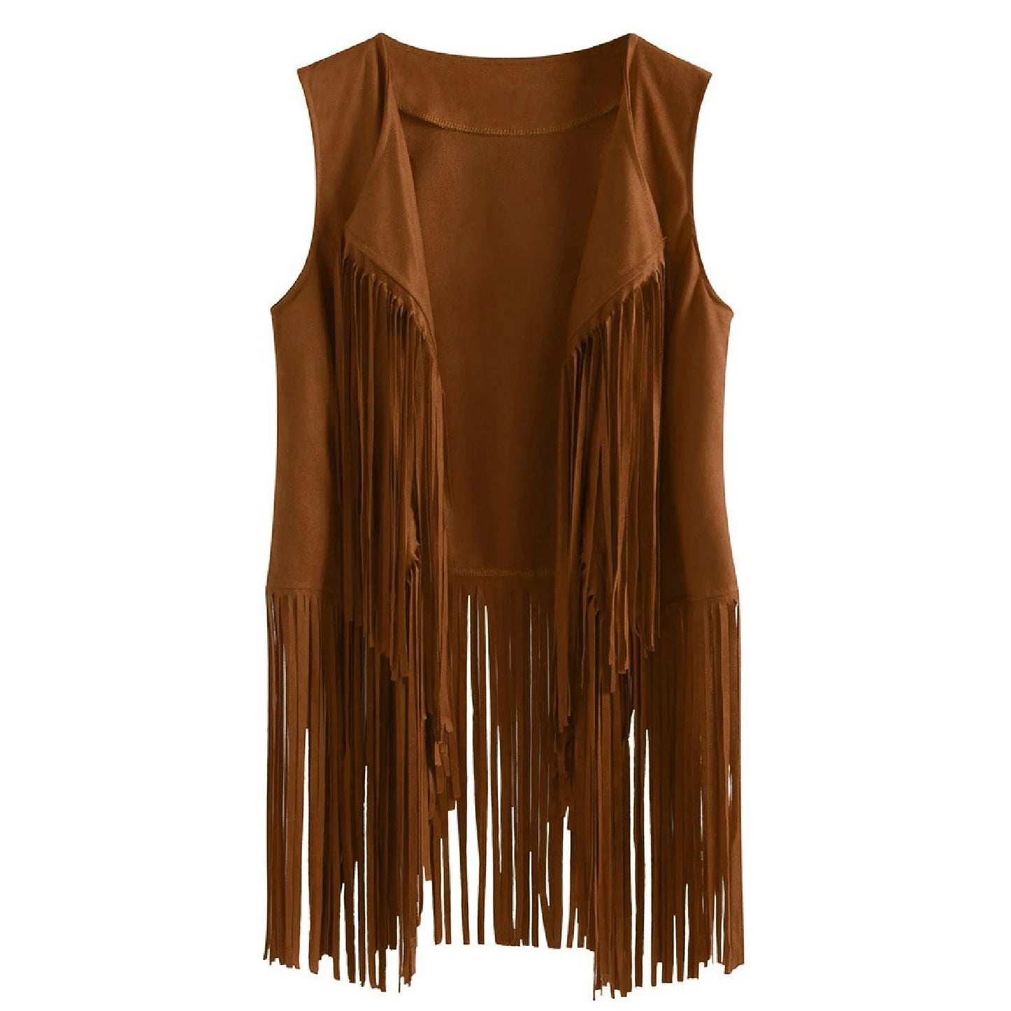 Fringe Vest Women Leather Suede Vest Tassels Vintage Western Country Cowgirl Vest Cardigan Waistcoat Jacket