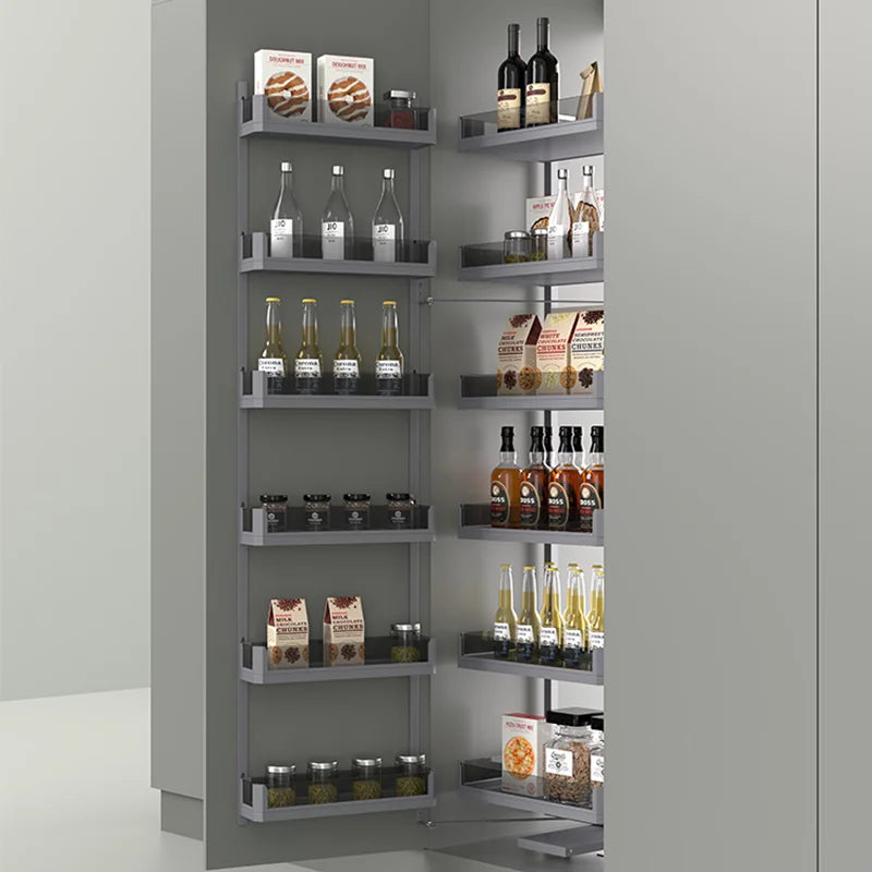 Tall Kitchen Cabinet Organizer With Pull-Out Sliding Basket Pantry Storage Unit For Efficient Drawers Storage