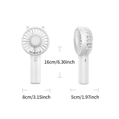Portable Handheld Fan Mini USB Rechargeable Fan Cute Desktop Cooling Small Silent Fan Adult Children Outdoor Dormitory Travel