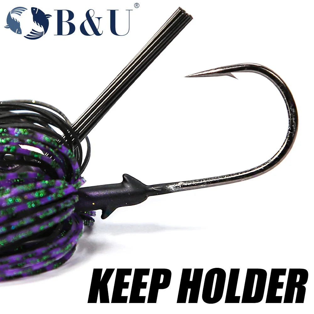 B&U 3/8oz 1/2oz Rubber Jig weedless jig Bass jig Chatter bait fishing lure chatterbait Wobbler For Bass Fishing Tackle