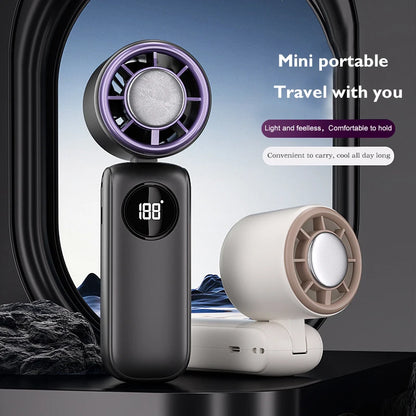 Portable Foldable Handheld Fan – Multi-functional, Multi-speed, Desktop Stand, Rechargeable for Travel/Office