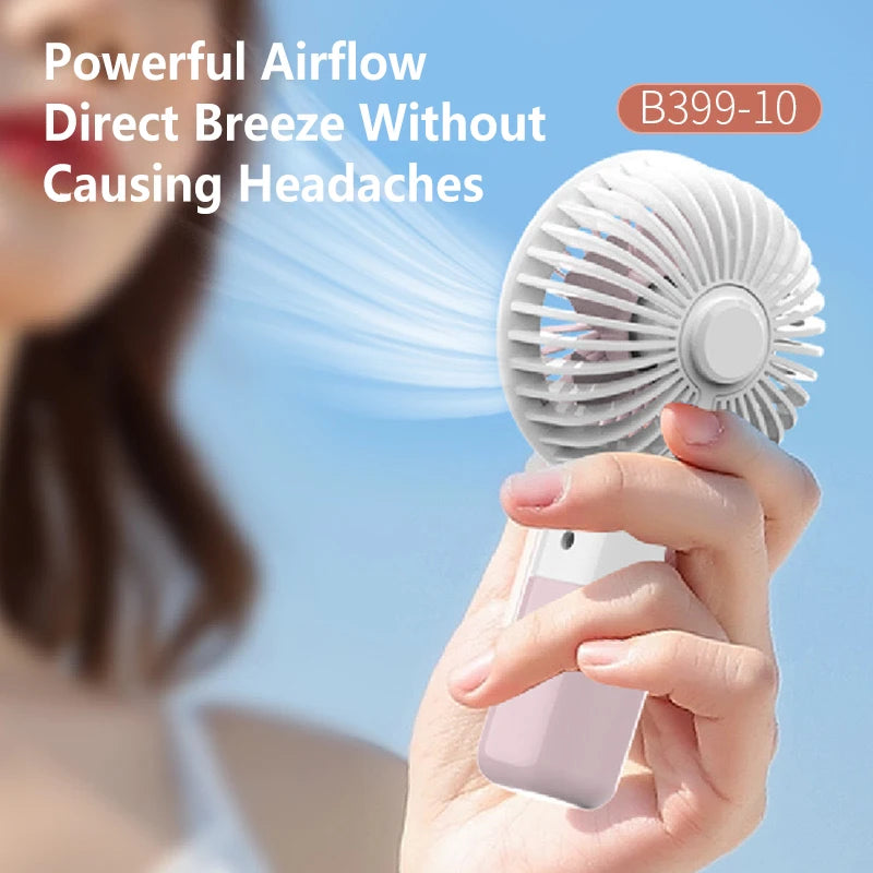 Portable Handheld Small Fan ABS Lightweight Cute Appearance USB Rechargeable Mini Fan for On Go Cooling Portable Pocket Fan