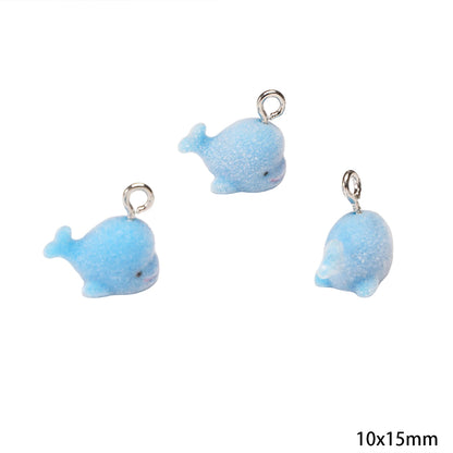1Pcs 3D Flocking Resin Charms Cartoon Animal Pendant for Necklace Earrings Keychain Making DIY Jewelry Accessories Wholesale