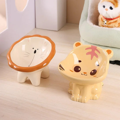 New Cartoon Ceramic Cat Bowl Creative Cute Puppy Dog Feeder Pet Feeding and Water Eatting Bowl Drinker Porcelain Pet Supplies