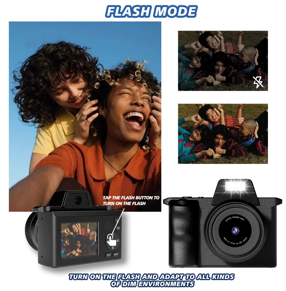 Digital Camera, Take Pictures & Record Videos|1080pHD Screen|Dual Camera| With Flash|Holiday & Birthday Gifts