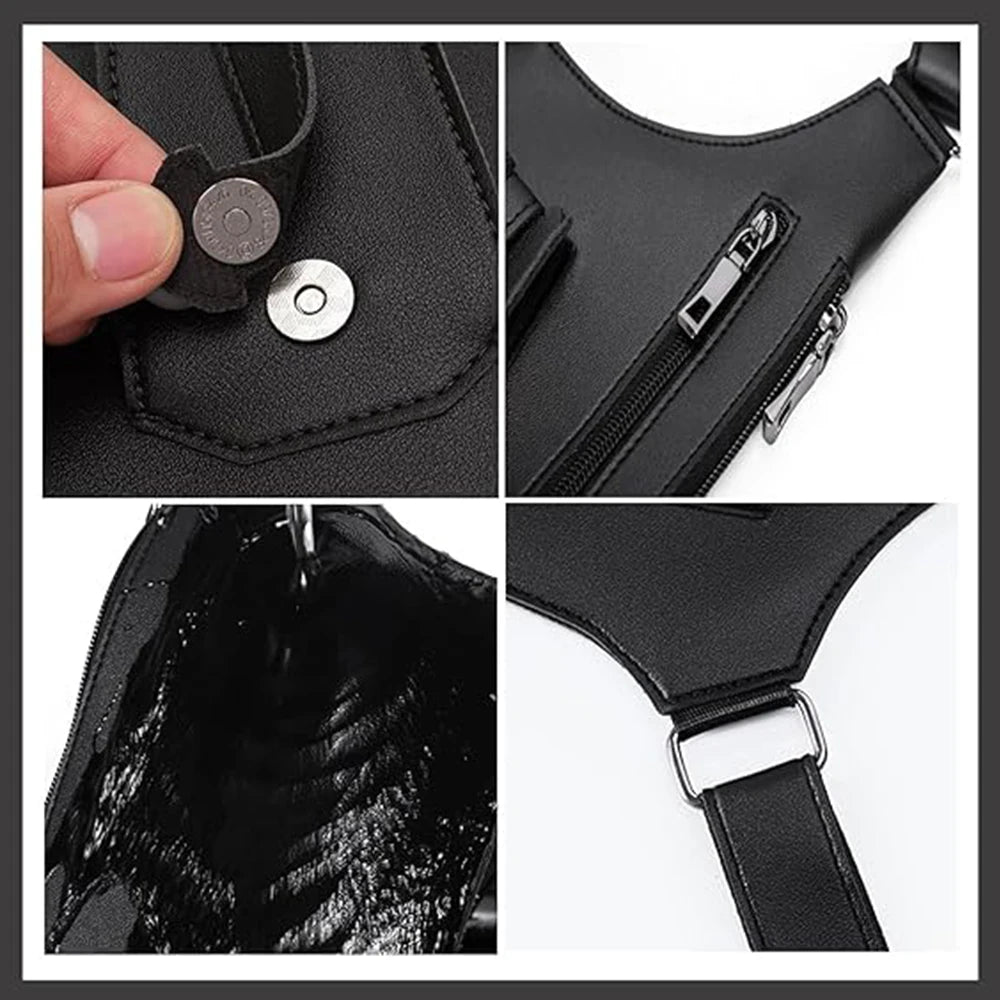 Tactical Double Shoulder Armpit Bag Anti-Theft Multi-Pocket Underarm Pouch Hunting Concealed Carry Chest Rig Bag EDC Organizer