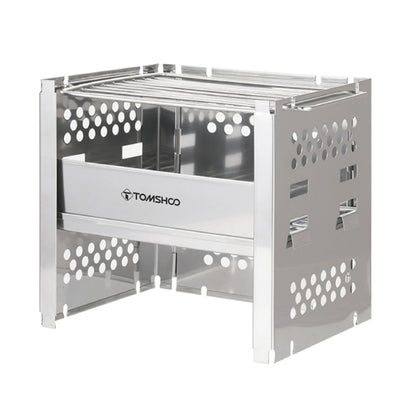 Tomshoo Outdoor Camping Wood Stove W Barbecue Grill Portable Wood Burning Stove Wood Burner w BBQ Firewood Bracket For Picnic