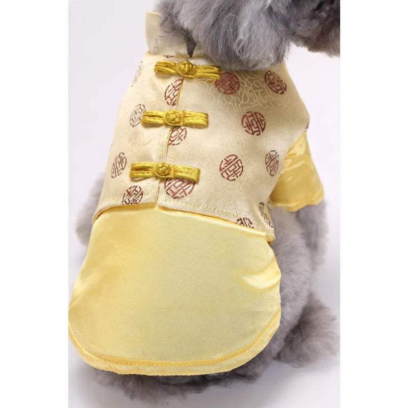 Traditional Chinese Pattern Pet Clothing Warm and Comfortable Dog Clothing for Small and Medium Dogs Thick Pet Cotton Coat