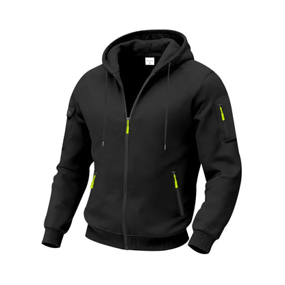 Autumn Winter New Men's Sweatshirt Jacket Loose Heavyweight Fleece Zipper Hooded Workwear Cardigan Casual Long Sleeve Sweatshirt