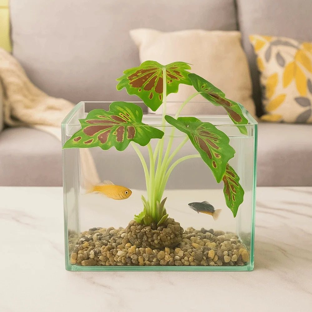 Plastic Aquarium Water Plants Small Decorative Artificial Underwater Plants Lifelike with Sturdy Stems Artificial Grass Ornament