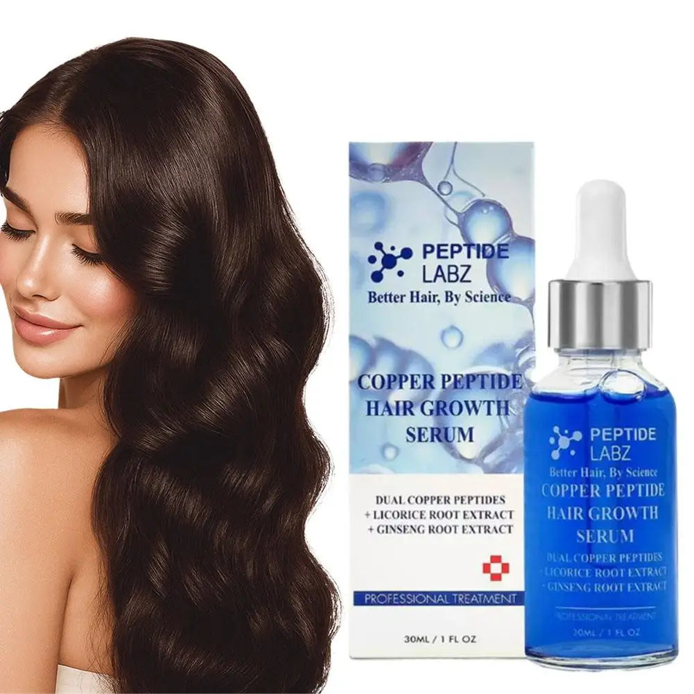 Copper Peptide GHK-cu Hair Growth Serum - Natural Gentle Formula Strengthens Hair Follicles For All Hair Types