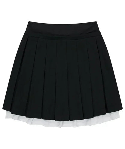 KUSAHIKI High Waisted Fake Two Pieces A-line Short Skirts Fashionable Korean Versatile Half Skirt Mujer Fadas