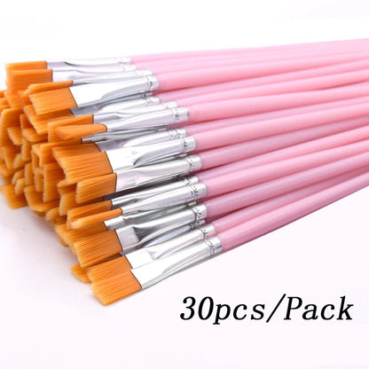 20/30pcs Small Fine Nylon Hair Detail Flat Paint Brush for Drawing Watercolor Brushes Paint Brushes Pen for Art Stationery