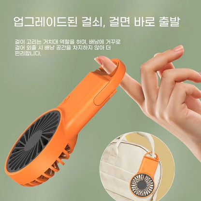 Portable Mini Foldable Fan USB Rechargeable Silent with Carabiner Handheld Pocket Fan for Home Office Travel Outdoor
