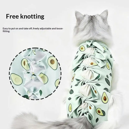 Pet Neutering Suit Cat Postoperative Recovery Anti Licking Clothing Adjustable Cat Wound Protective Clothes Pet Supplies