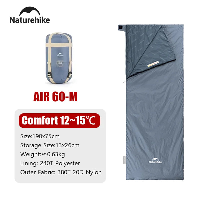 Naturehike Camping Sleeping Bag Outdoor Ultralight LW180 Waterproof Sleeping Bag Hiking Traveling Climbing 3 Seasons